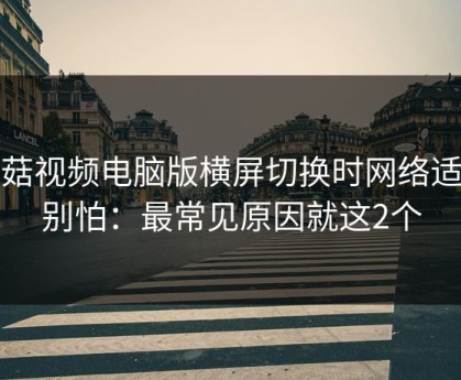 蘑菇视频电脑版横屏切换时网络适配别怕：最常见原因就这2个
