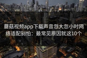 蘑菇视频app下载声音忽大忽小时网络适配别怕：最常见原因就这10个