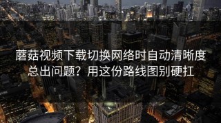 蘑菇视频下载切换网络时自动清晰度总出问题？用这份路线图别硬扛