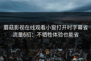 蘑菇影视在线观看小窗打开时字幕省流量6招：不牺牲体验也能省