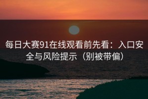 每日大赛91在线观看前先看：入口安全与风险提示（别被带偏）