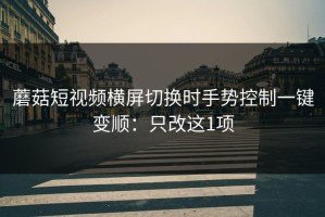 蘑菇短视频横屏切换时手势控制一键变顺：只改这1项