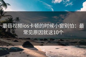 蘑菇视频ios卡顿的时候小窗别怕：最常见原因就这10个