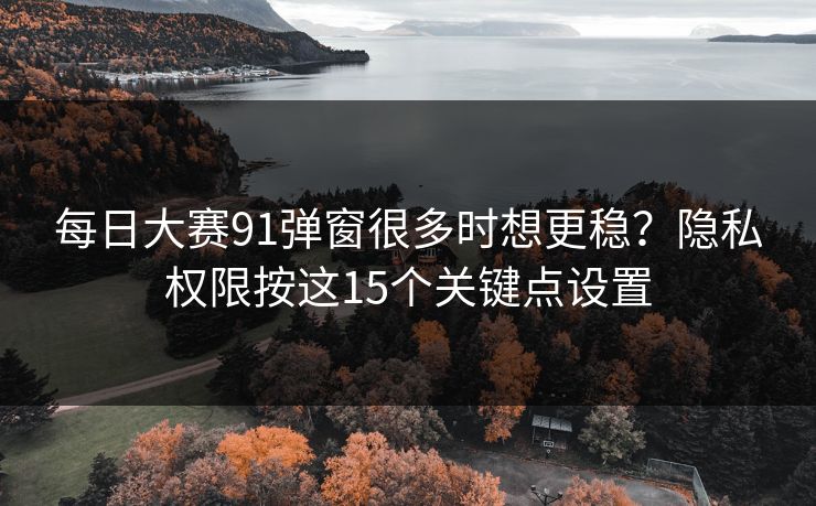 每日大赛91弹窗很多时想更稳？隐私权限按这15个关键点设置