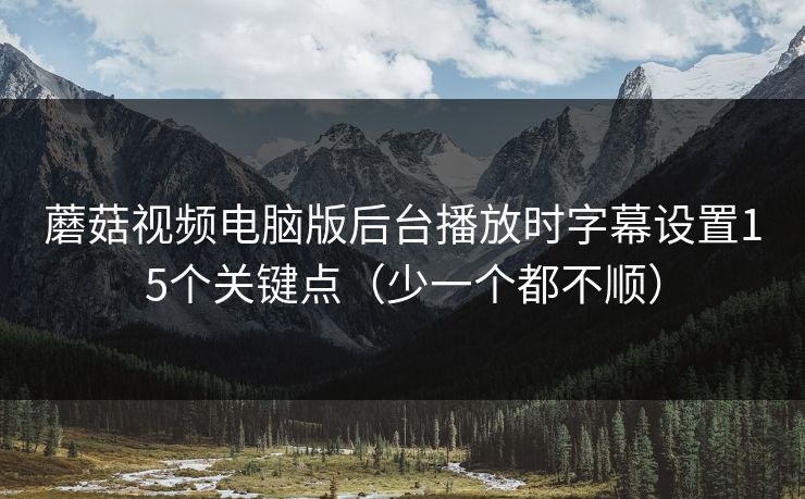 蘑菇视频电脑版后台播放时字幕设置15个关键点（少一个都不顺）