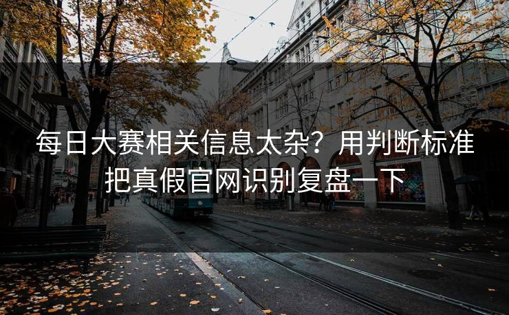 每日大赛相关信息太杂？用判断标准把真假官网识别复盘一下