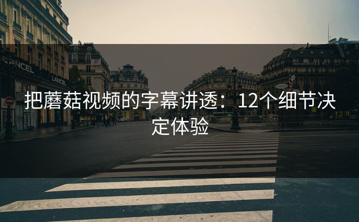 把蘑菇视频的字幕讲透：12个细节决定体验