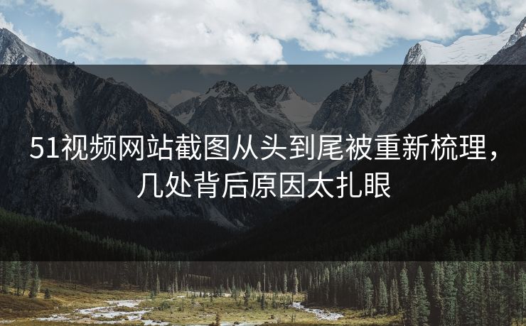 51视频网站截图从头到尾被重新梳理，几处背后原因太扎眼