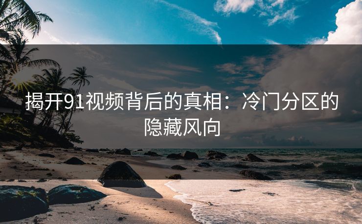 揭开91视频背后的真相：冷门分区的隐藏风向